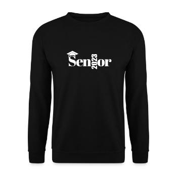 Senior 2023 - Proud Graduated Cool Graduation Gift - Unisex Sweatshirt - black - Front - Alina (178cm) & Michal (187cm)