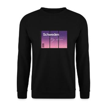 La Suède, mon amour. Souvenir avec données GPS - Sweat-shirt Unisexe - noir - Devant - Alina (178cm) & Michal (187cm)