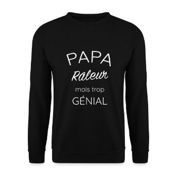 Papa raleur génial - Sweat-shirt Unisexe - noir - Devant - Alina (178cm) & Michal (187cm)