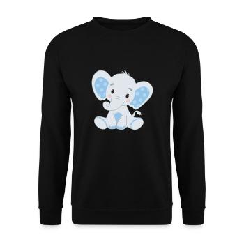Elefanten Familie Mama Baby T-Shirt - Unisex Pullover - Schwarz - Vorne - Alina (178cm) & Michal (187cm)
