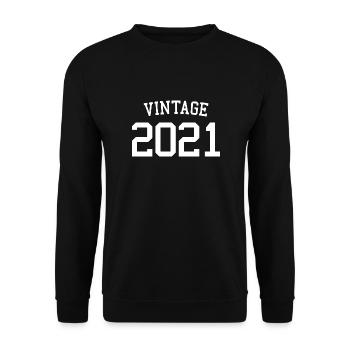 Jahrgang 2021 - 2 Jahre alt, Kinder zum 2. Geburtstag - Unisex Pullover - Schwarz - Vorne - Alina (178cm) & Michal (187cm)