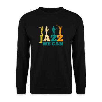 Musik Jazz Bass - Unisex Pullover - Schwarz - Vorne - Alina (178cm) & Michal (187cm)