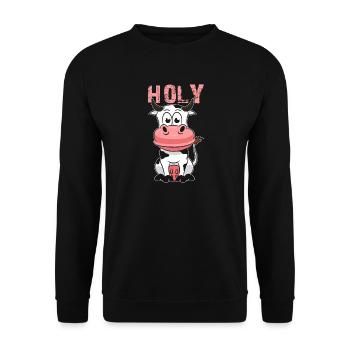 vache - Sweat-shirt Unisexe - noir - Devant - Alina (178cm) & Michal (187cm)