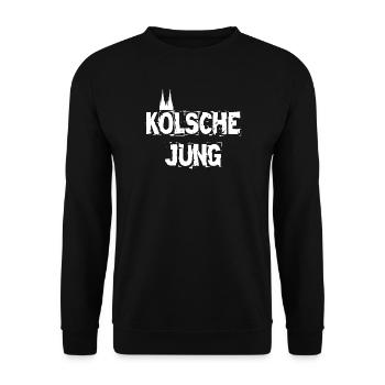 Kölsche Jung Kölner Dom Rheinland Kölle - Unisex Pullover - Schwarz - Vorne - Alina (178cm) & Michal (187cm)