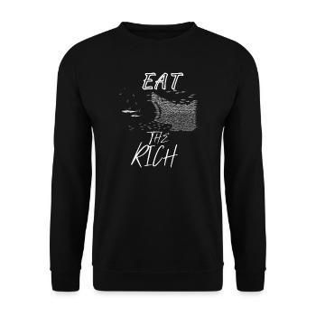 Eat The Rich - Sweat-shirt Unisexe - noir - Devant - Alina (178cm) & Michal (187cm)