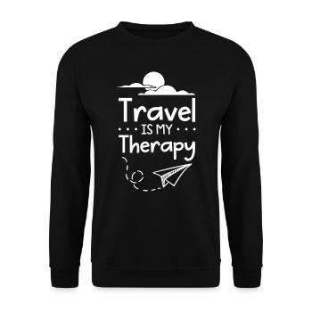 Voyager est ma thérapie - Sweat-shirt Unisexe - noir - Devant - Alina (178cm) & Michal (187cm)