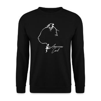 American Curl Profile Cat Cat Wilsigns - Unisex Sweatshirt - black - Front - Alina (178cm) & Michal (187cm)