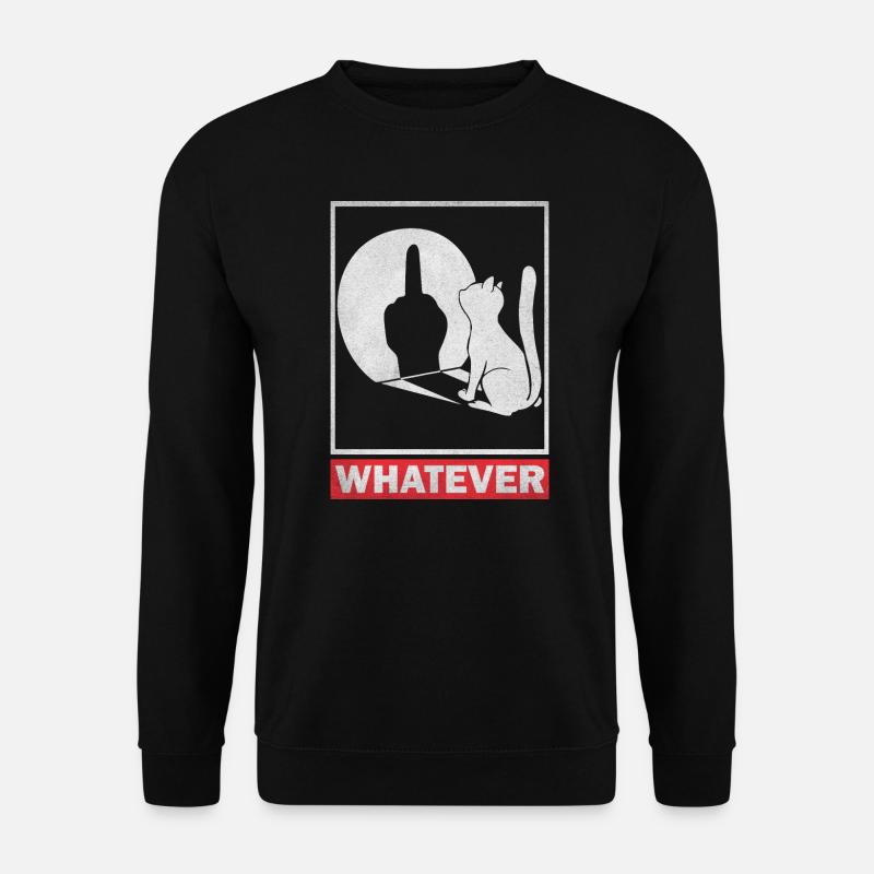 Whatever Mittelfinger Katzen Schatten - Unisex Pullover - Schwarz