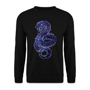 Cool Galaxy Schange Reptil Galaxytier Sternzeichen - Unisex Pullover - Schwarz - Vorne - Alina (178cm) & Michal (187cm)