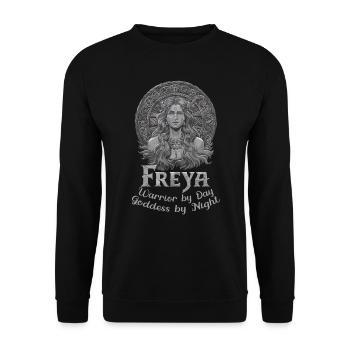 Intricate Norse Goddess Freya Viking - Unisex Sweatshirt - black - Front - Alina (178cm) & Michal (187cm)