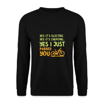 eBike - Electric Bike Yes It's Electric - Unisex Sweatshirt - black - Front - Alina (178cm) & Michal (187cm)