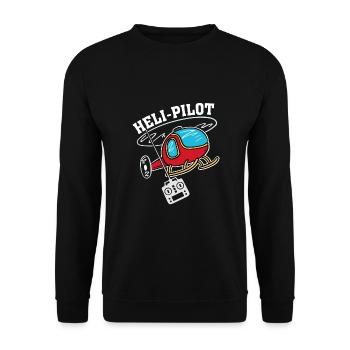Helikopter RC-Pilot Heli-Pilot - Unisex Pullover - Schwarz - Vorne - Alina (178cm) & Michal (187cm)