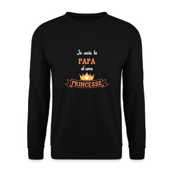 Je suis le Papa d'une princesse - Sweat-shirt Unisexe - noir - Devant - Alina (178cm) & Michal (187cm)