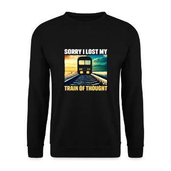 Zugführer Lokomotive Gleis Lustig Geschenkidee - Unisex Pullover - Schwarz - Vorne - Alina (178cm) & Michal (187cm)