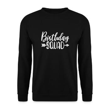 Birthday Squad Matching Group Birthday Party Gift - Unisex Sweatshirt - black - Front - Alina (178cm) & Michal (187cm)