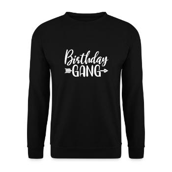 Birthday Gang Matching Group Birthday Party Gift - Unisex Sweatshirt - black - Front - Alina (178cm) & Michal (187cm)