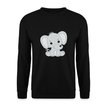 Baby Elephant Funny Sweet T-shirt Gift Idea - Unisex Sweatshirt - black - Front - Alina (178cm) & Michal (187cm)