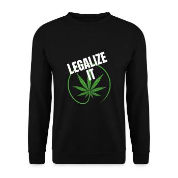 Legalize it Stoner Shirt - Unisex Sweatshirt - black - Front - Alina (178cm) & Michal (187cm)