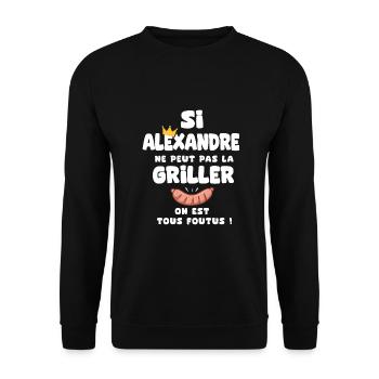 Alexandre roi barbecue cadeau alexandre fêtes - Sweat-shirt Unisexe - noir - Devant - Alina (178cm) & Michal (187cm)