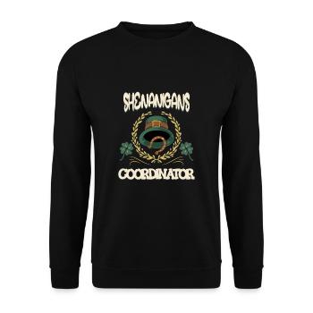 Coordinateur des manigances Saint-Patrick 2025 - Sweat-shirt Unisexe - noir - Devant - Alina (178cm) & Michal (187cm)