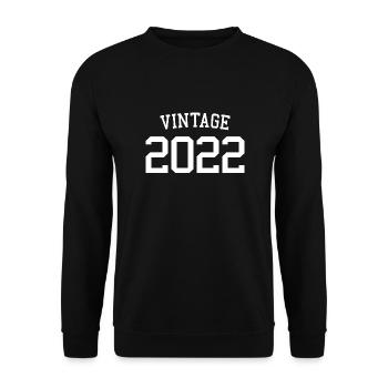 Jahrgang 2022 - 1 Jahr, Kinder zum 1. Geburtstag - Unisex Pullover - Schwarz - Vorne - Alina (178cm) & Michal (187cm)
