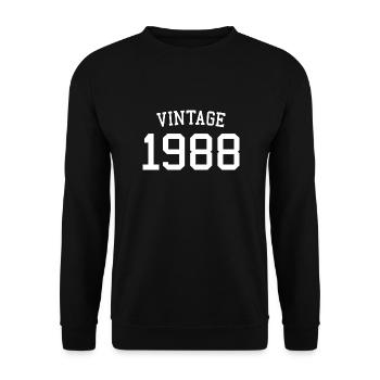 Vintage 1988 - 34 Years Old, 34th Birthday Gift - Unisex Sweatshirt - black - Front - Alina (178cm) & Michal (187cm)
