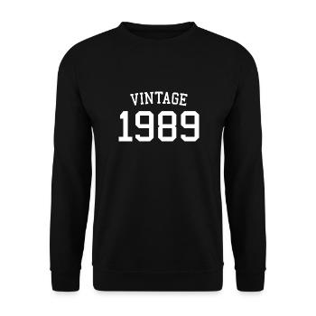 Jahrgang 1989 35. Geburtstag Männer Frauen 35 Jahre alt - Unisex Pullover - Schwarz - Vorne - Alina (178cm) & Michal (187cm)