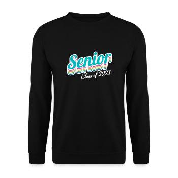 Senior Class Of 2023 Retro Graduation Party Geschenk - Unisex Pullover - Schwarz - Vorne - Alina (178cm) & Michal (187cm)