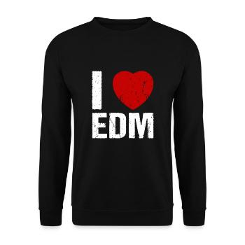 I love EDM Techno House Music - Unisex Sweatshirt - black - Front - Alina (178cm) & Michal (187cm)