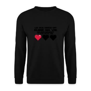 il m'en reste une(vie) - Sweat-shirt Unisexe - noir - Devant - Alina (178cm) & Michal (187cm)