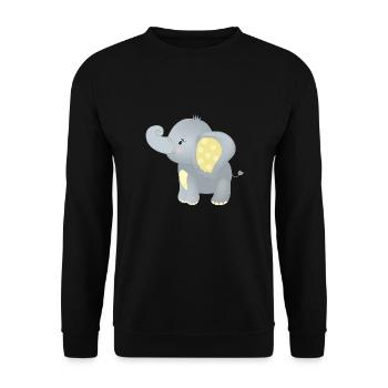Baby Elephant Drôle De T-shirt Doux Idée Cadeau - Sweat-shirt Unisexe - noir - Devant - Alina (178cm) & Michal (187cm)