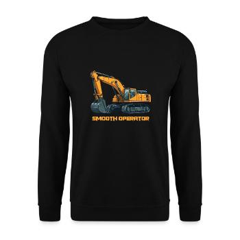 Excavatrice Machine de construction Excavateur Driver Chantier - Sweat-shirt Unisexe - noir - Devant - Alina (178cm) & Michal (187cm)