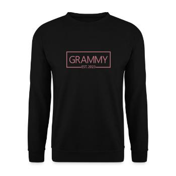 2023, Grand-mère en devenir, révélation de grossesse - Sweat-shirt Unisexe - noir - Devant - Alina (178cm) & Michal (187cm)