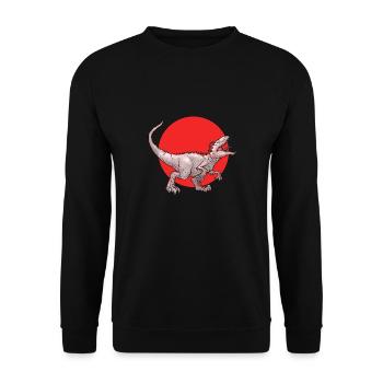 Dino shirt. Dinosaur Raptor Dominosaurus. - Unisex Sweatshirt - black - Front - Alina (178cm) & Michal (187cm)
