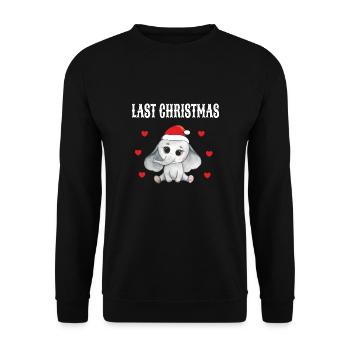 Elephant Santa Claus Merry Christmas - Unisex Sweatshirt - black - Front - Alina (178cm) & Michal (187cm)