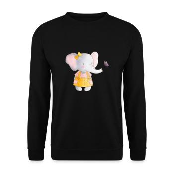 Elephant Family Mama Baby T-Shirt - Sweat-shirt Unisexe - noir - Devant - Alina (178cm) & Michal (187cm)
