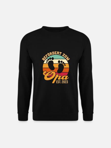 Befördert zum Opa 2023 Werdender Opa Geschenk - Unisex Pullover - Schwarz