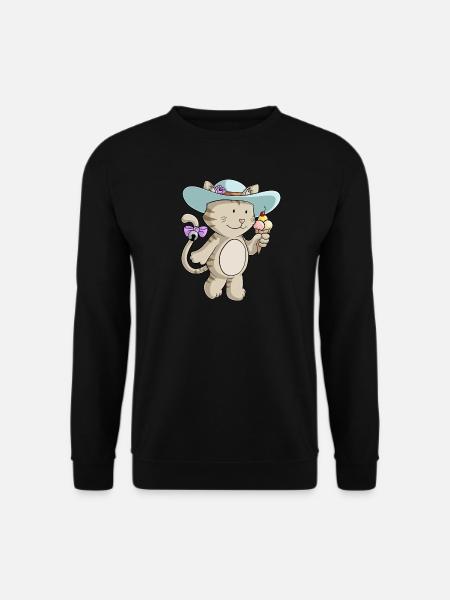 Sommer Katze Comic - Unisex Pullover - Schwarz