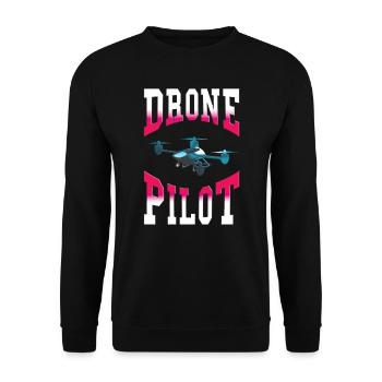 Drone quadrocopter model making toy pilot - Unisex Sweatshirt - black - Front - Alina (178cm) & Michal (187cm)