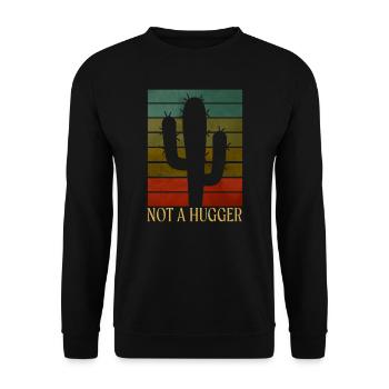 Not A Hugger Funny Cactus Introvert Sarcastic Nota - Sweat-shirt Unisexe - noir - Devant - Alina (178cm) & Michal (187cm)