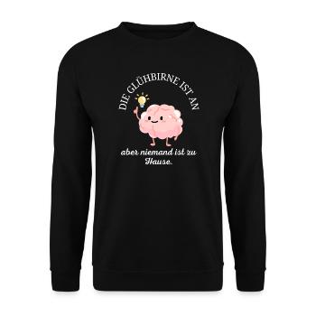 Dummer Spruch Dumm gelaufen, wie immer Gehirn - Unisex Pullover - Schwarz - Vorne - Alina (178cm) & Michal (187cm)