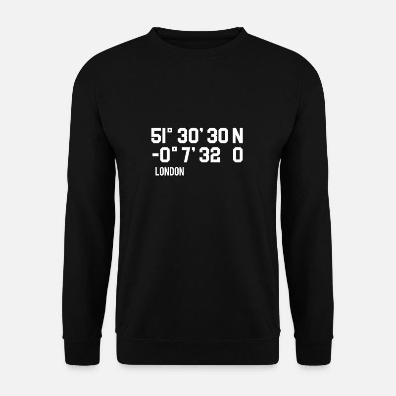 London koordinaten - Unisex Pullover - Schwarz
