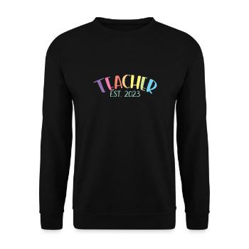 Enseignant Est. 2023 Diplôme d’enseignant Cadeau d’enseignant - Sweat-shirt Unisexe - noir - Devant - Alina (178cm) & Michal (187cm)