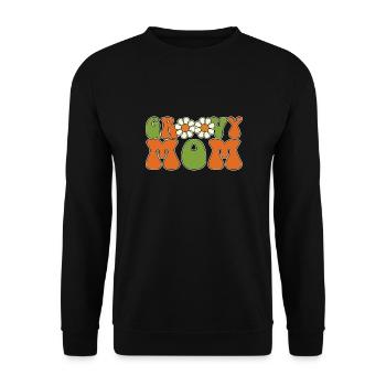 Retro Groovy Mom Matching Family Baby Shower - Sweat-shirt Unisexe - noir - Devant - Alina (178cm) & Michal (187cm)