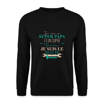 Papa bricoleur cadeau tee shirt papa bricoleur - Sweat-shirt Unisexe - noir - Devant - Alina (178cm) & Michal (187cm)