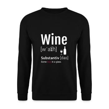 Wine definition saying - Unisex Sweatshirt - black - Front - Alina (178cm) & Michal (187cm)