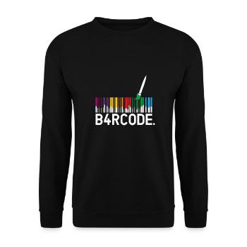 B4RCODE. Painted - Unisex Sweatshirt - black - Front - Alina (178cm) & Michal (187cm)