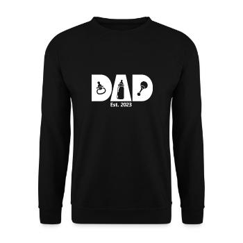 2023, Dad To Be, Schwangerschaftsankündigung - Unisex Pullover - Schwarz - Vorne - Alina (178cm) & Michal (187cm)