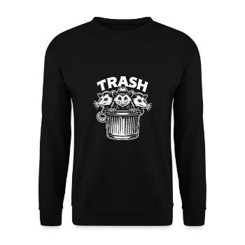 Trash gang three possums look out of the garbage can - Unisex Sweatshirt - black - Front - Alina (178cm) & Michal (187cm)