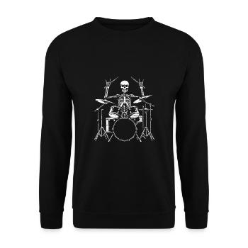 Squelette de crâne de batteur sur la batterie - Sweat-shirt Unisexe - noir - Devant - Alina (178cm) & Michal (187cm)